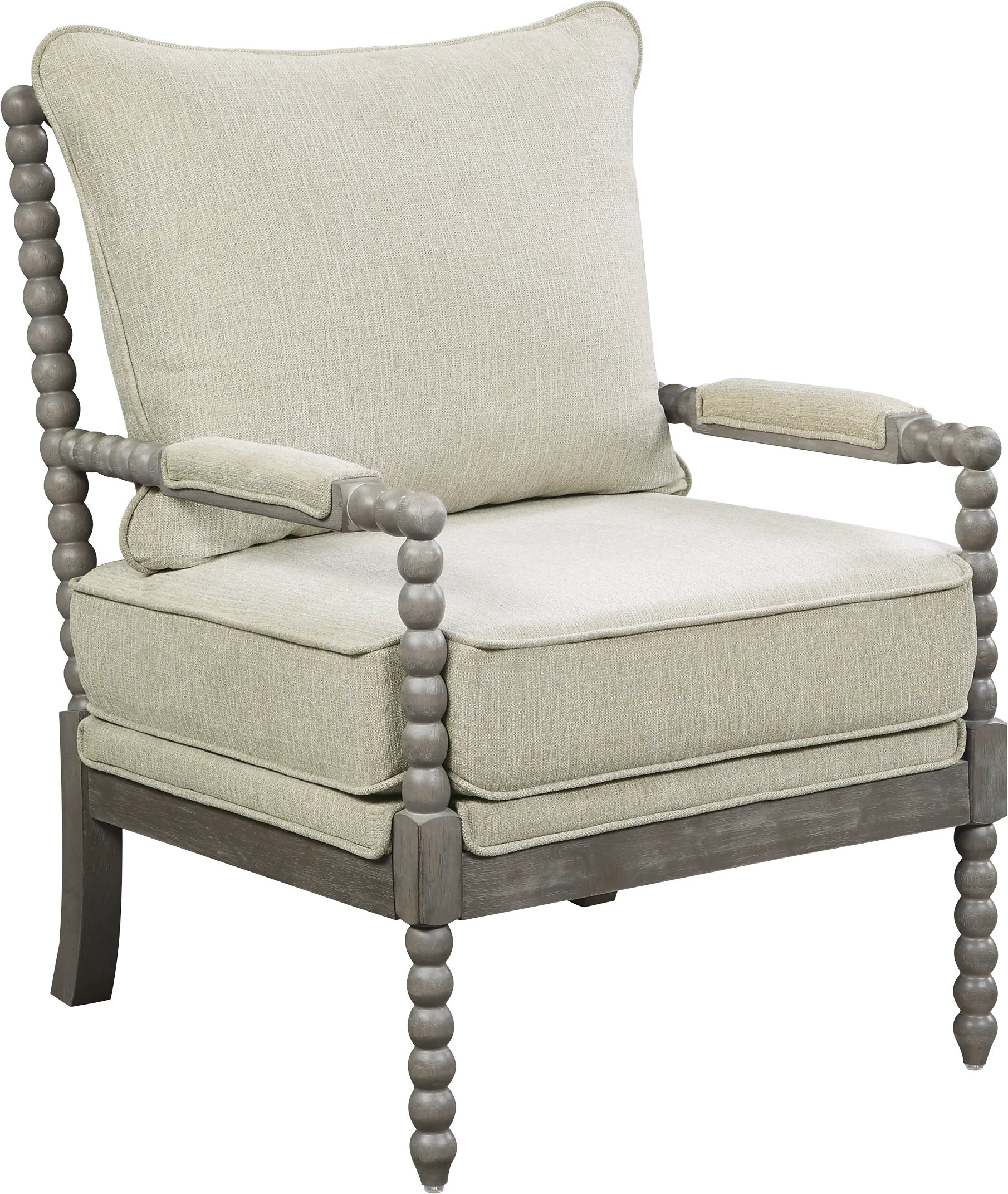 Susanna Gray Accent Chair with Beige Cushions - Thumbnail - Image 1