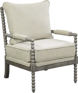 Susanna Gray Accent Chair with Beige Cushions