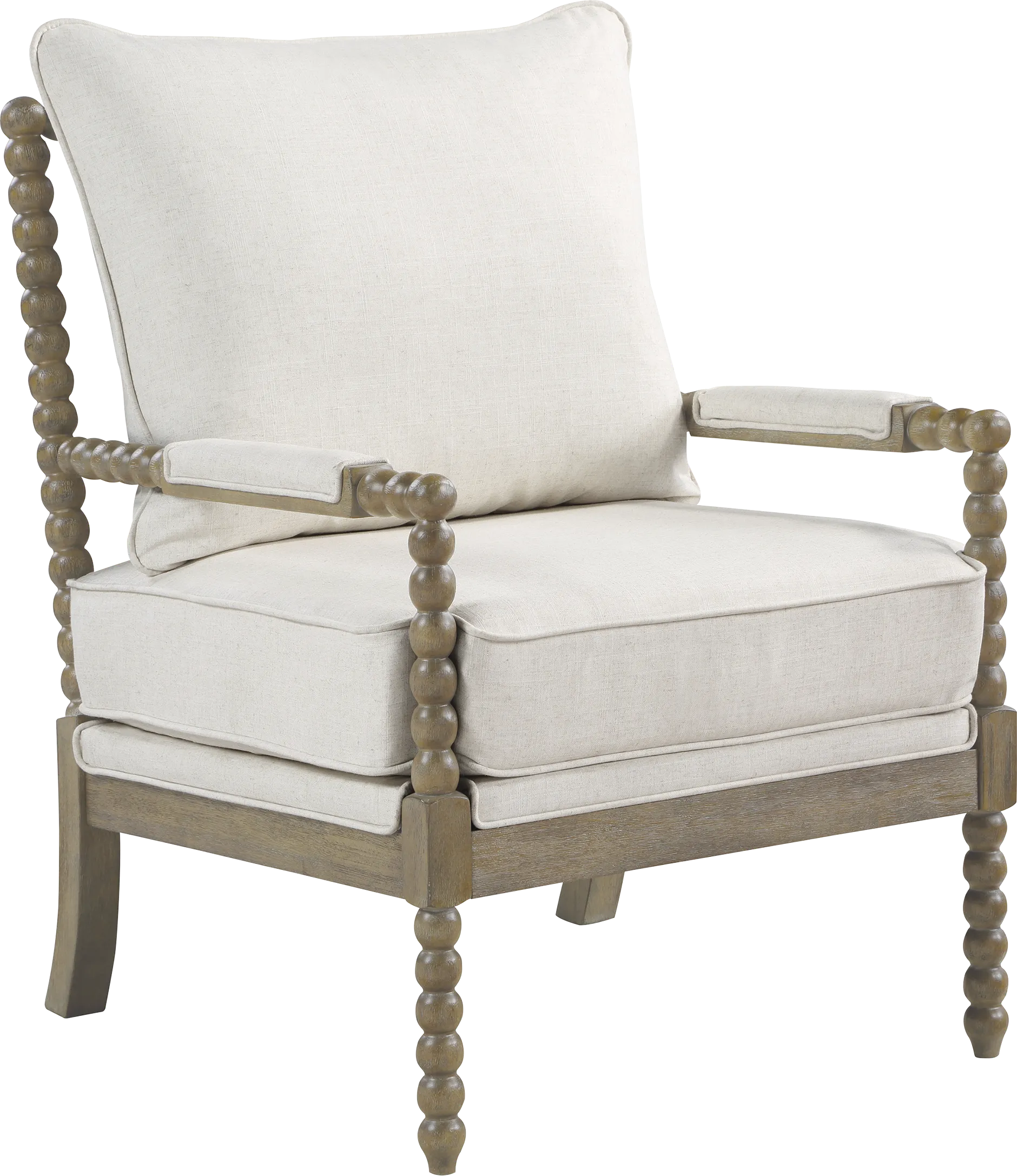 Susanna Brown Accent Chair with Beige Cushions - Image 1