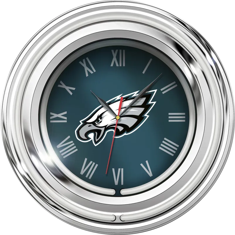 Philadelphia Eagles Green Neon Wall Clock