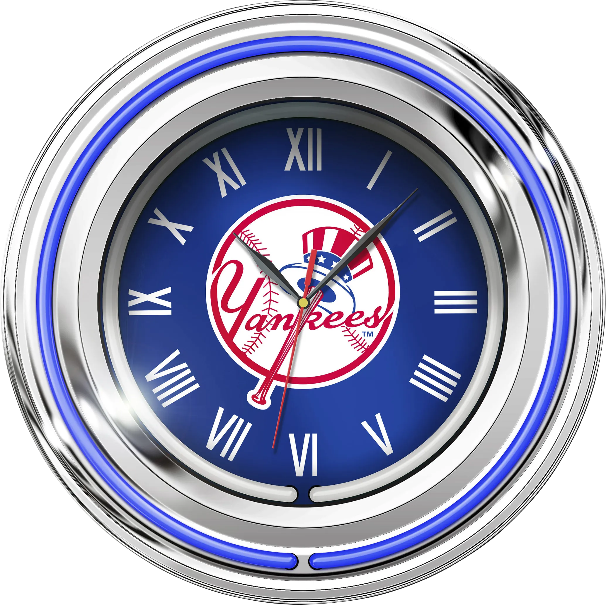 New York Yankees Blue Neon Wall Clock - Thumbnail - Image 1