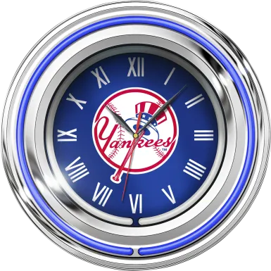 New York Yankees Blue Neon Wall Clock
