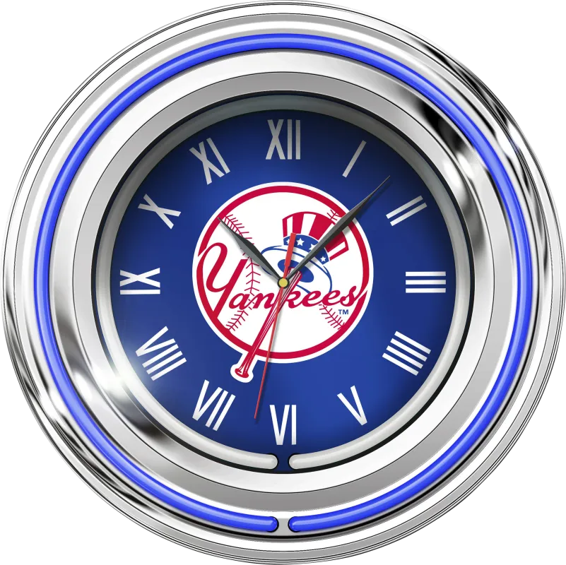 New York Yankees Blue Neon Wall Clock