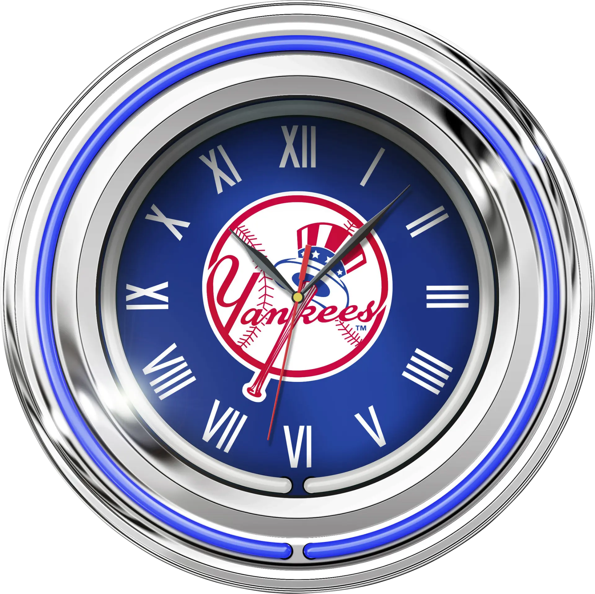 New York Yankees Blue Neon Wall Clock
