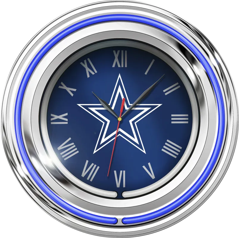 Dallas Cowboys Blue Neon Wall Clock