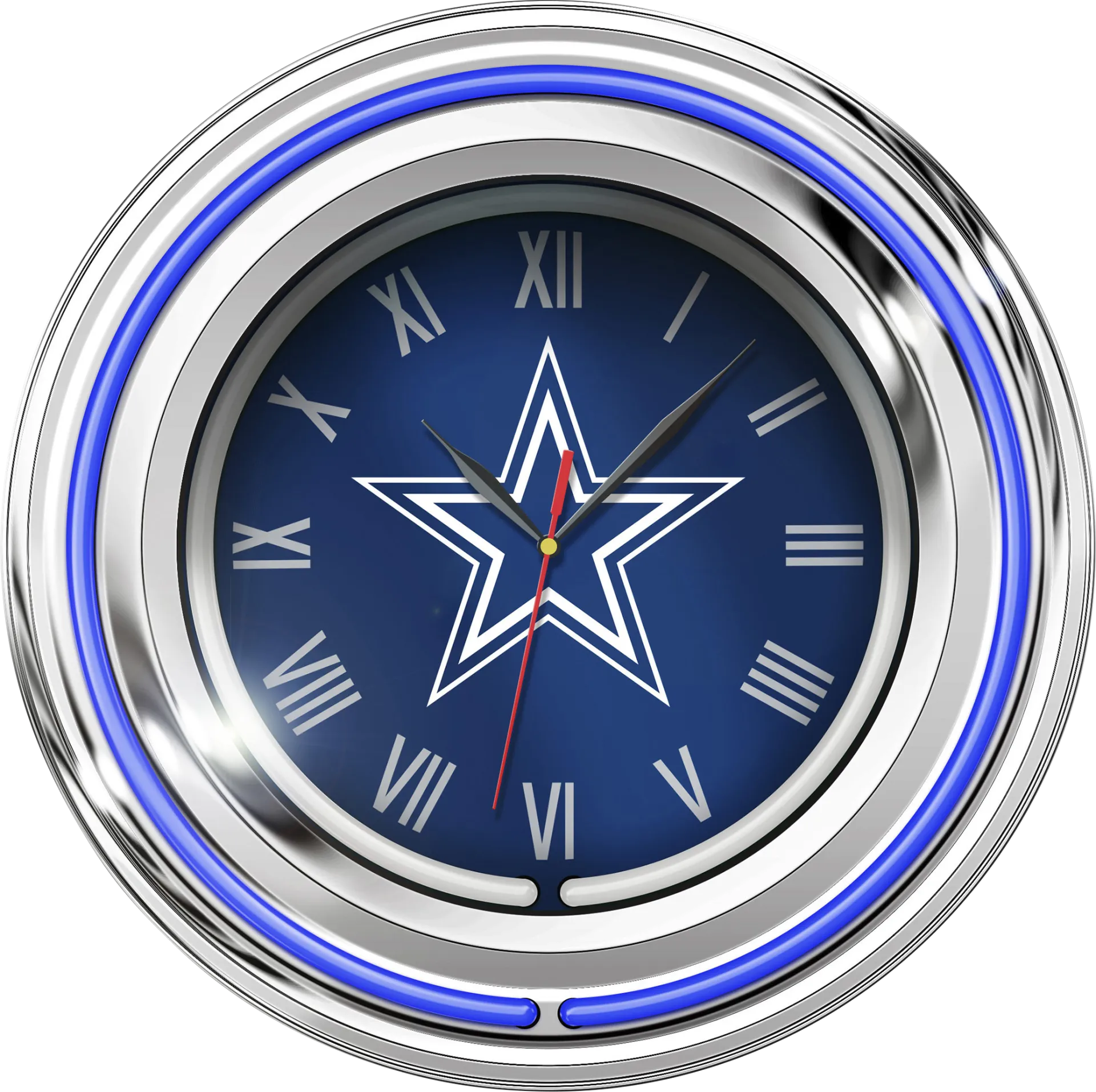 Dallas Cowboys Blue Neon Wall Clock - Image 1