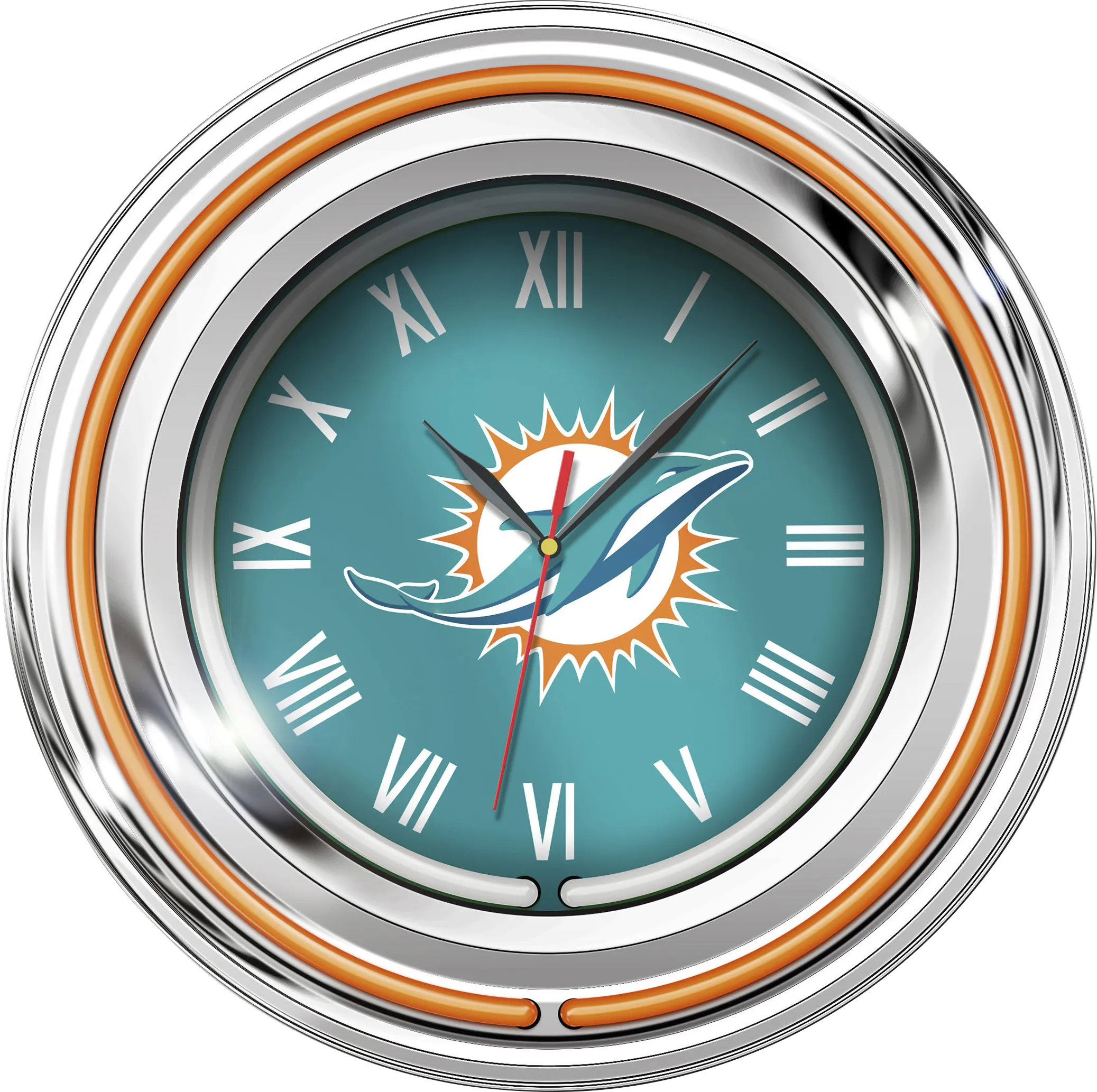 Miami Dolphins Aqua Neon Wall Clock - Thumbnail - Image 1