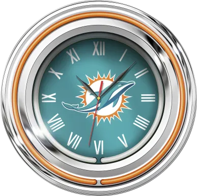 Miami Dolphins Aqua Neon Wall Clock