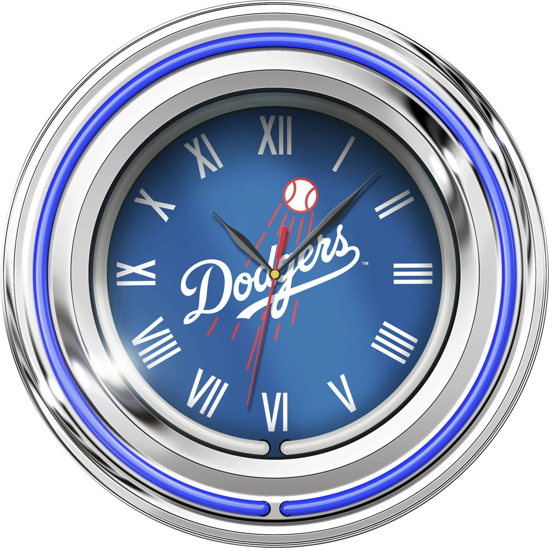 Los Angeles Dodgers Blue Neon Wall Clock - Image 1