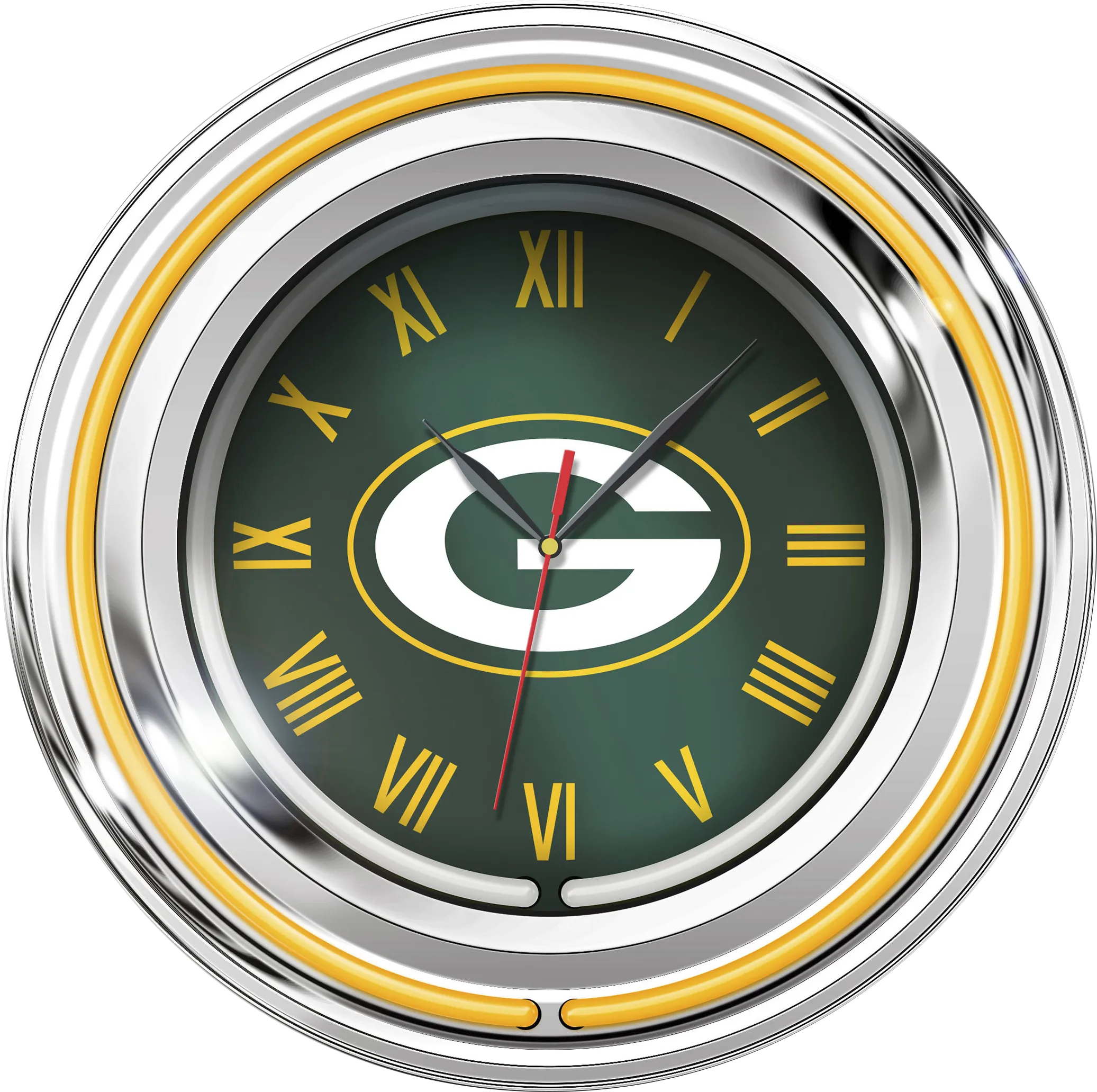 Green Bay Packers Neon Wall Clock - Thumbnail - Image 1