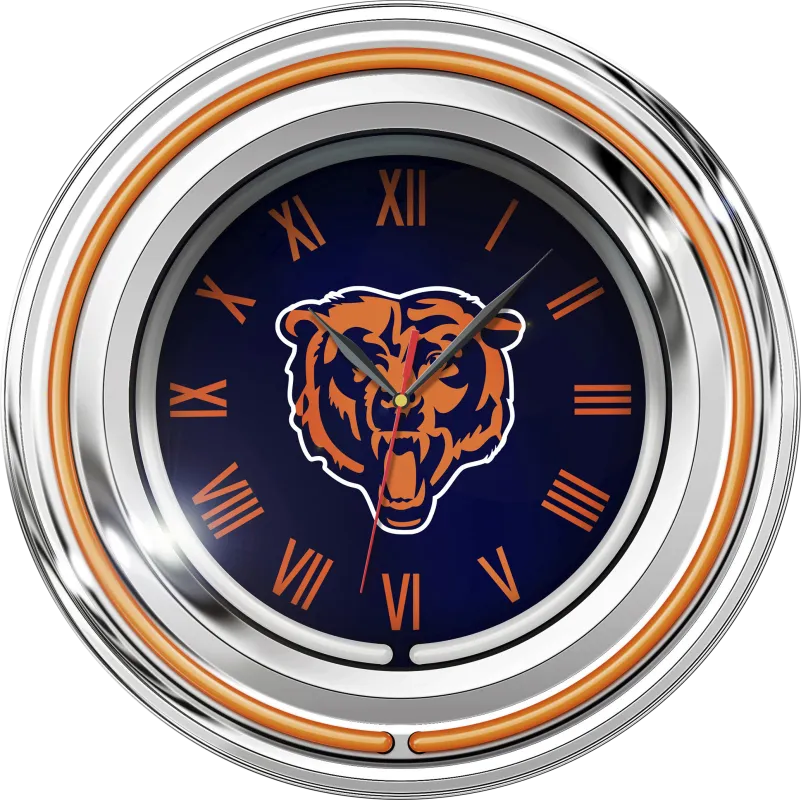 Chicago Bears Blue Neon Wall Clock