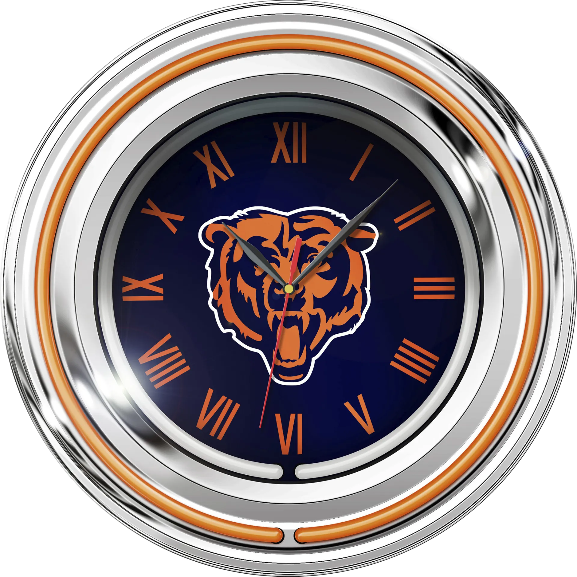 Chicago Bears Blue Neon Wall Clock - Image 1
