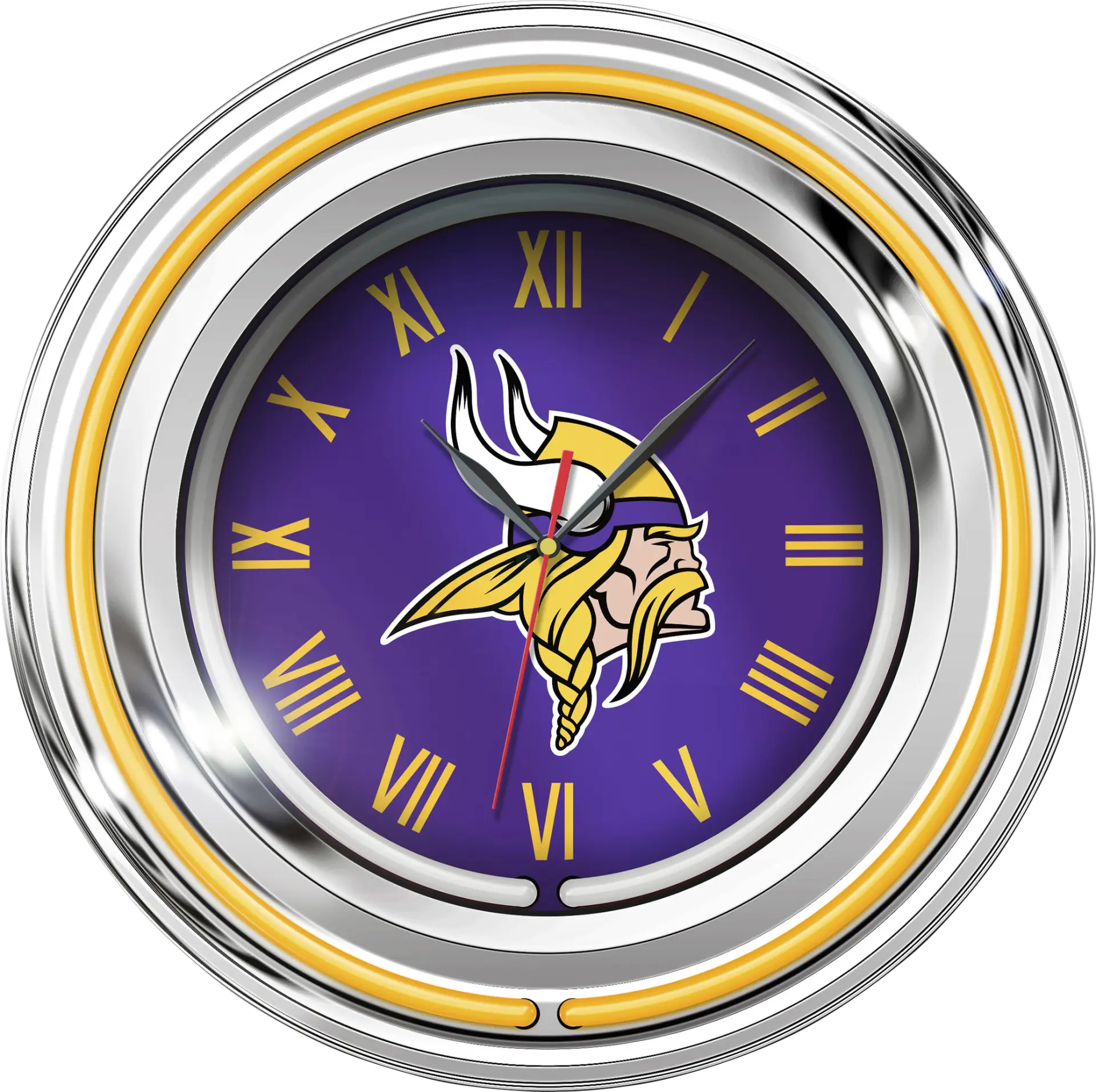 Minnesota Vikings Purple Neon Wall Clock