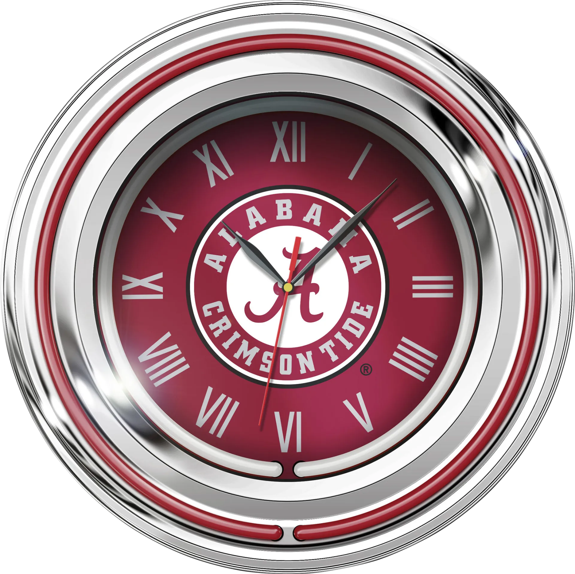 University of Alabama Red Neon Wall Clock - Image 1