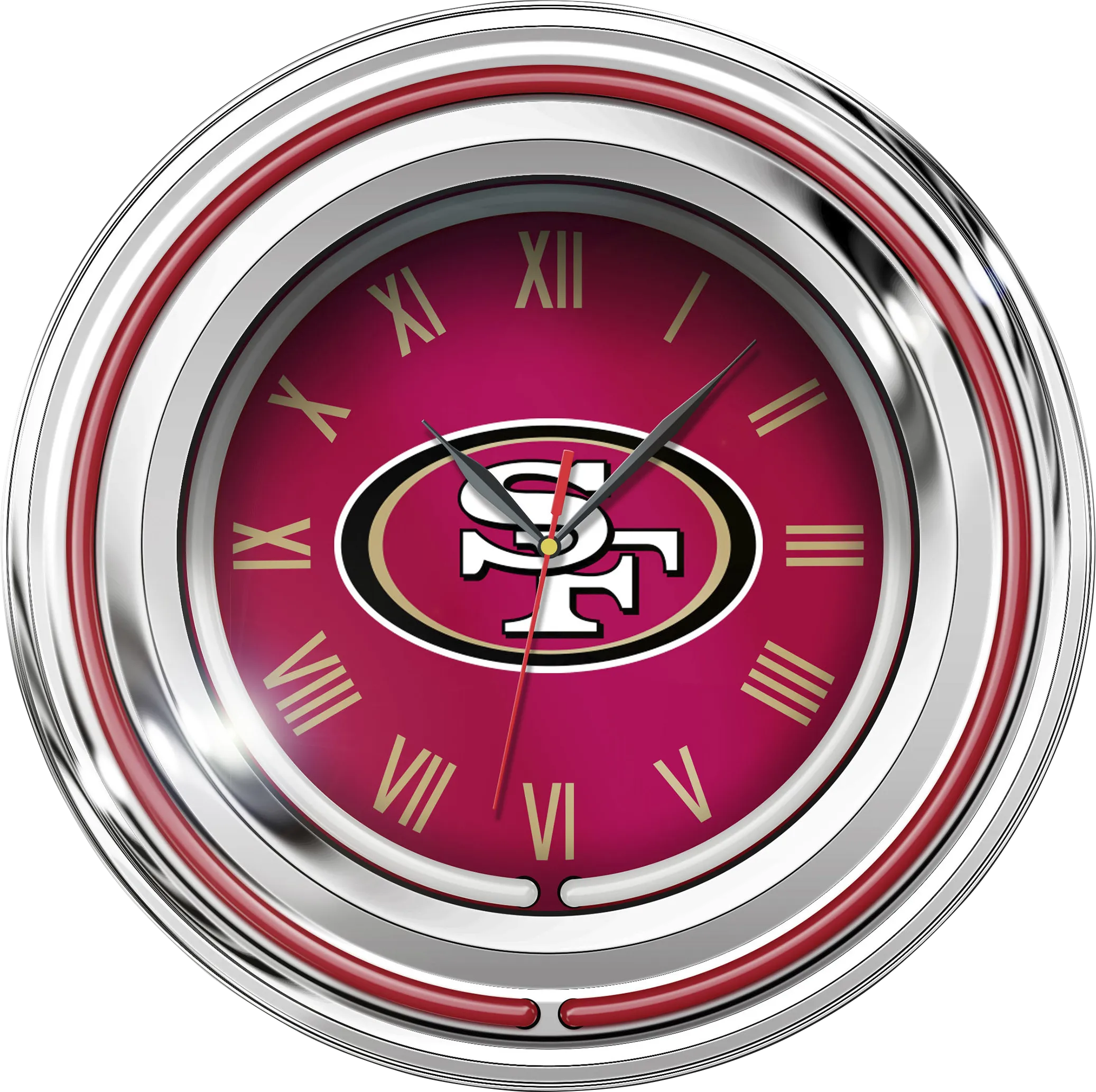 San Francisco 49ers Red Neon Wall Clock - Thumbnail - Image 1
