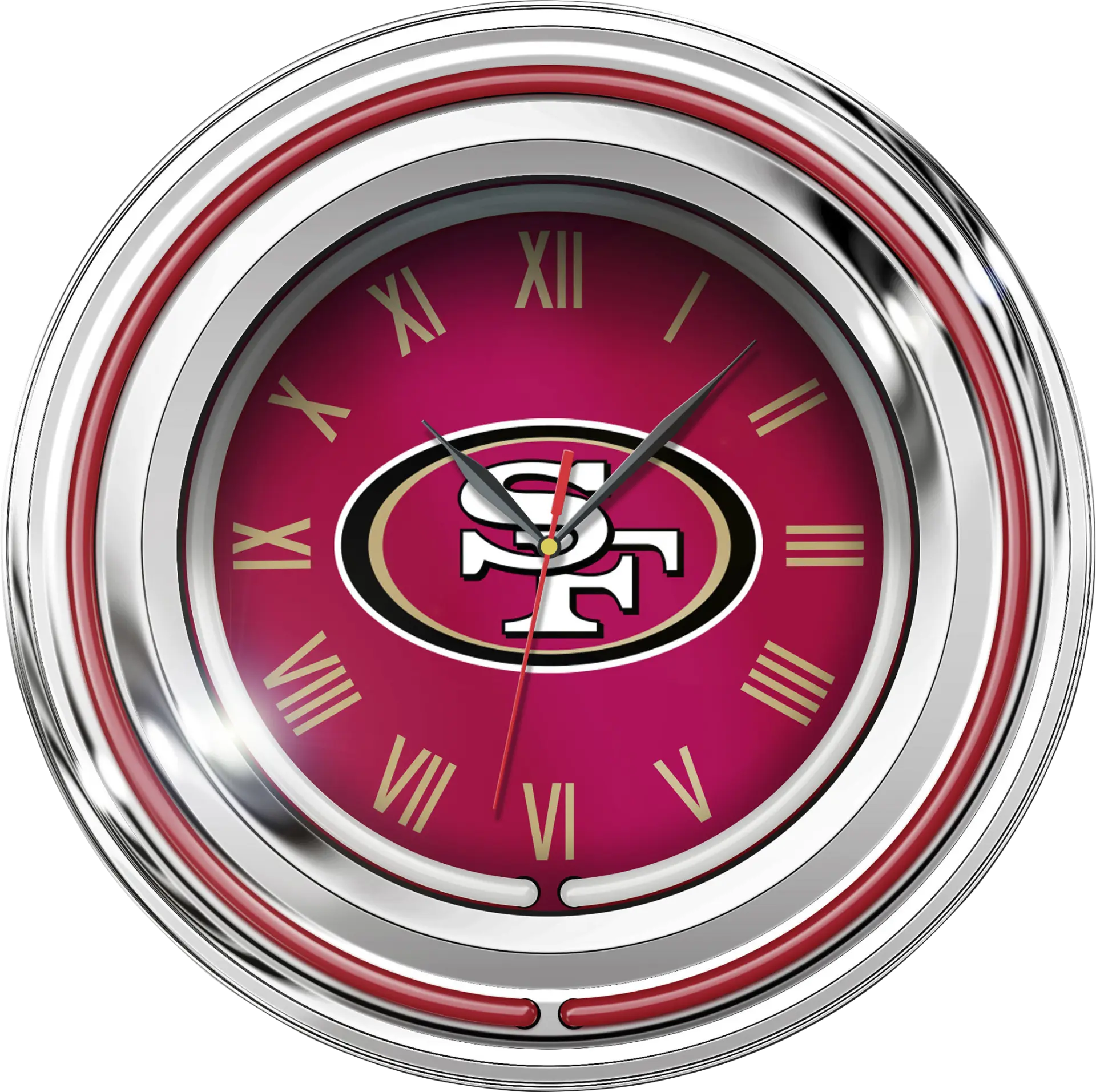 San Francisco 49ers Red Neon Wall Clock