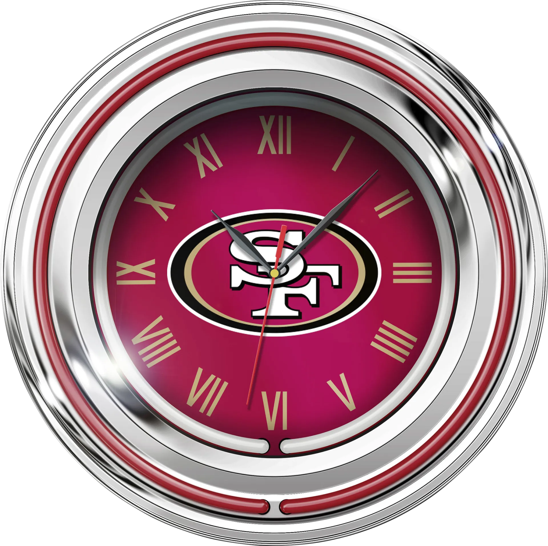 San Francisco 49ers Red Neon Wall Clock - Image 1