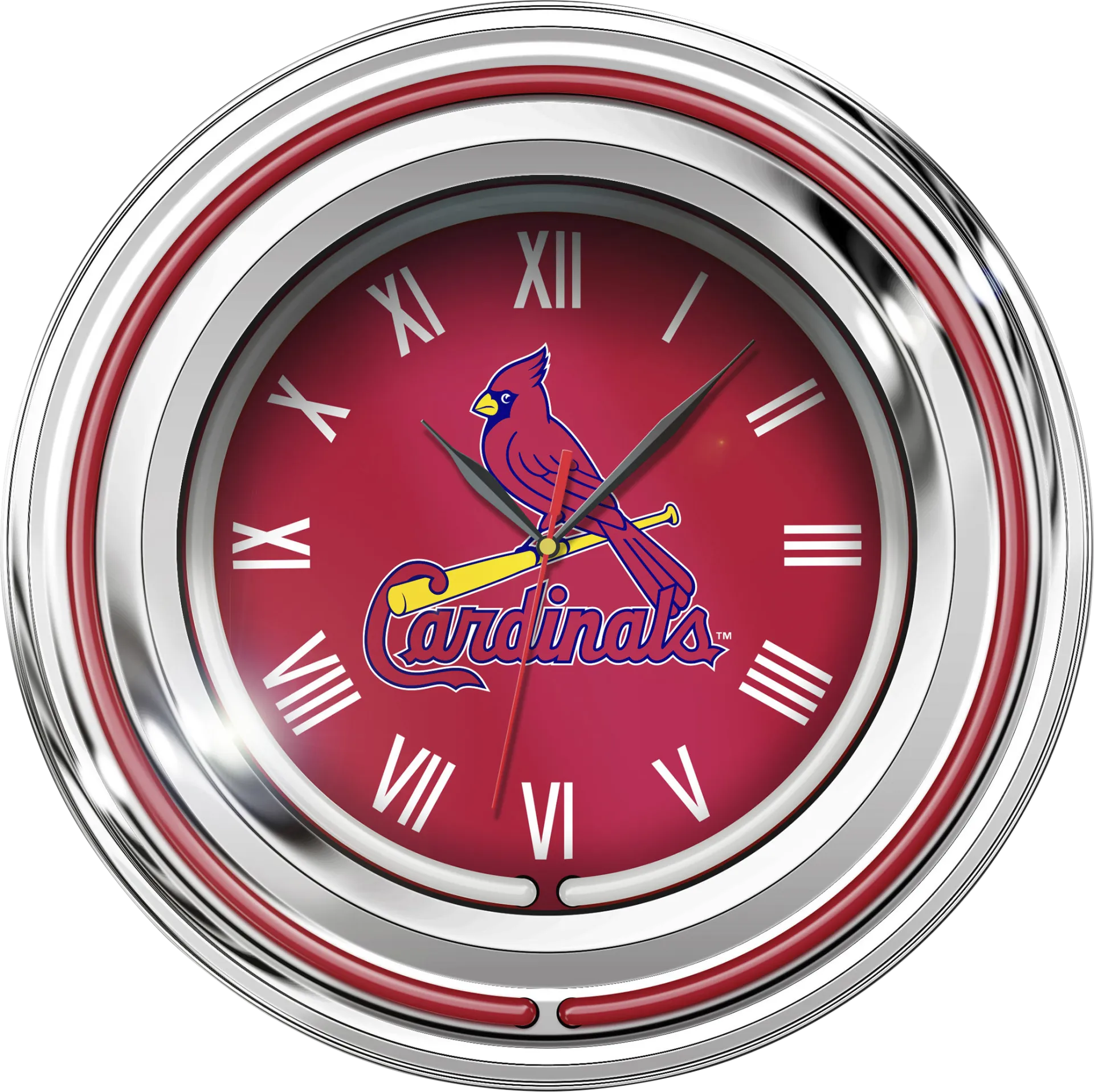 Stl. Cardinals Red Neon Wall Clock - Image 1
