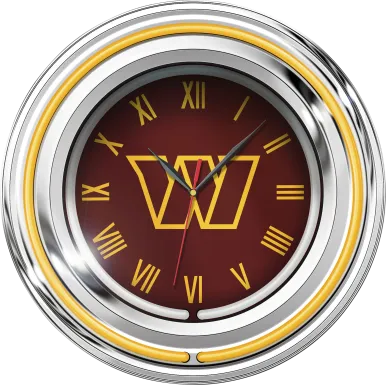 Washington Commanders Burgundy Neon Wall Clock