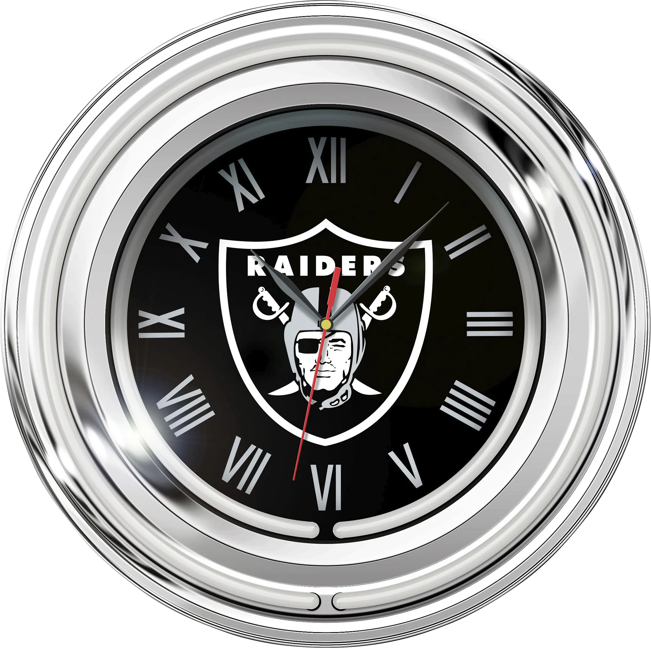 Las Vegas Raiders Black Neon Wall Clock - Thumbnail - Image 1