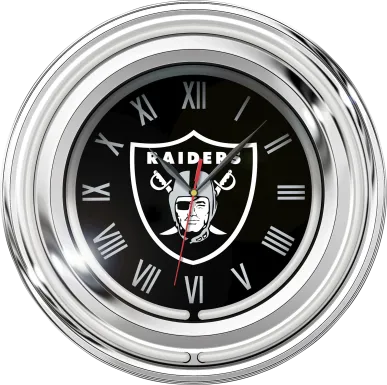 Las Vegas Raiders Black Neon Wall Clock