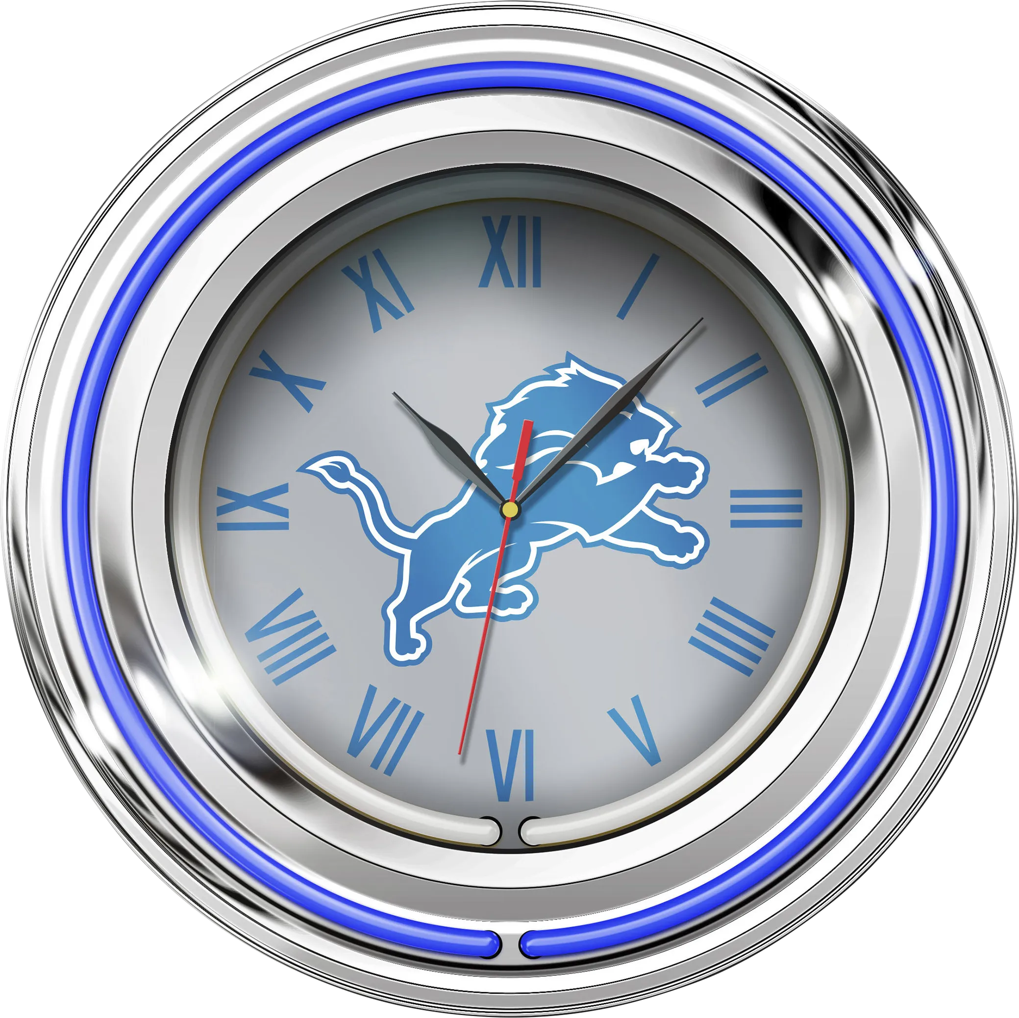 Detroit Lions Gray Neon Wall Clock - Thumbnail - Image 1