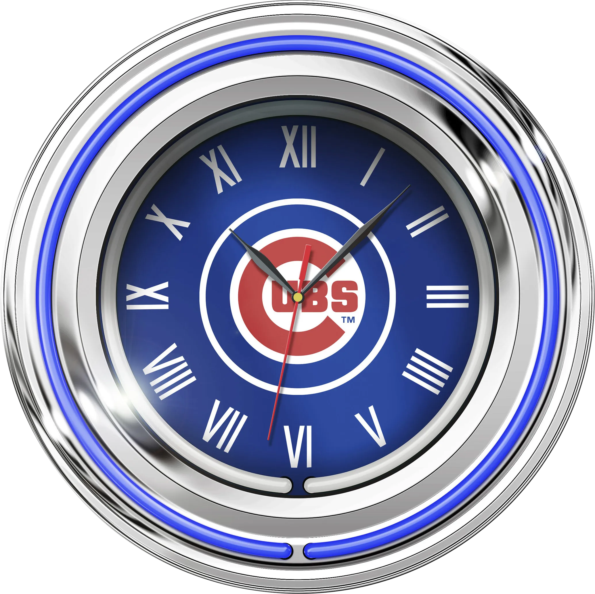 Chicago Cubs Blue Neon Wall Clock - Thumbnail - Image 1