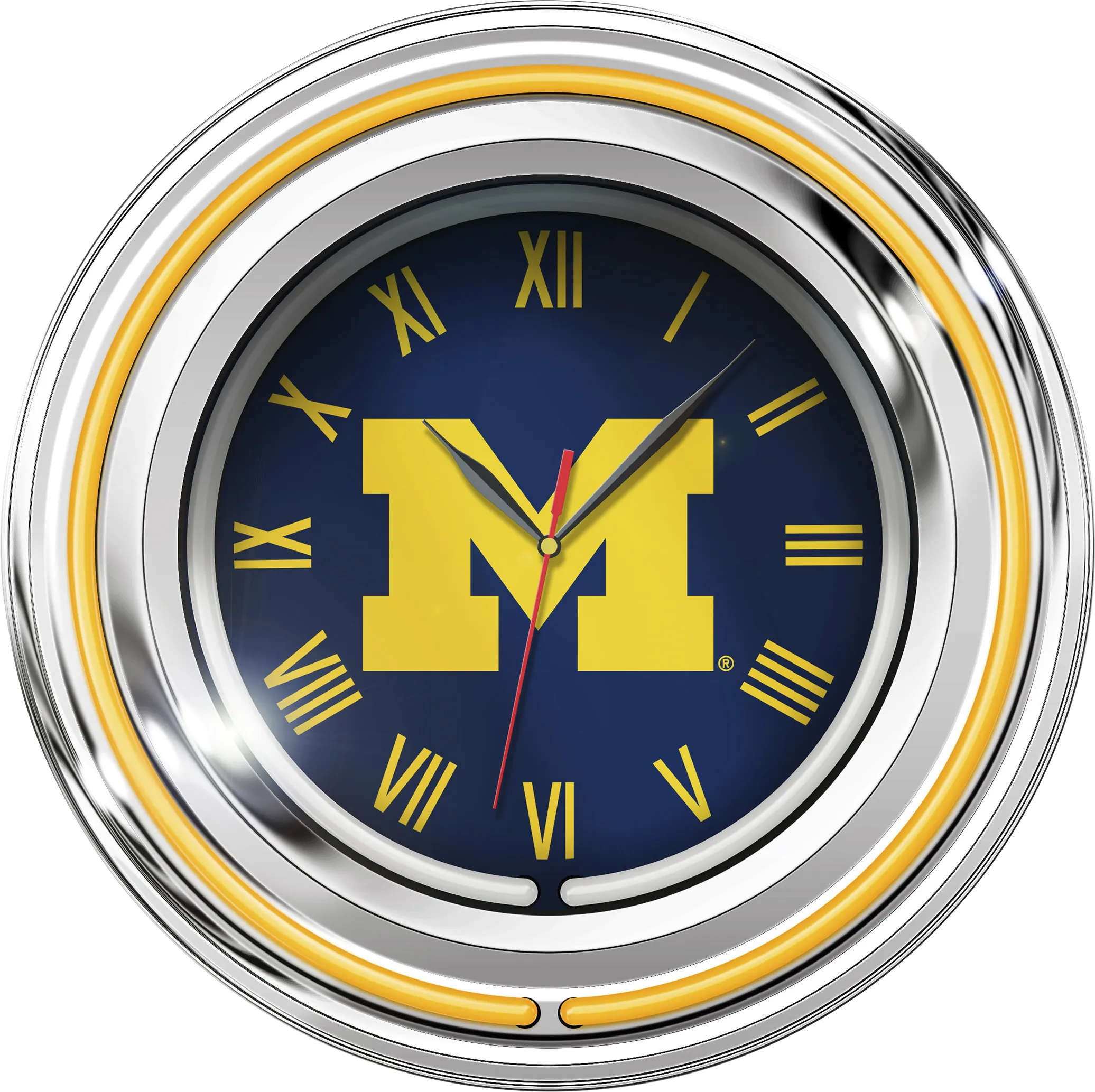 University of Michigan Yellow Neon Wall Clock - Thumbnail - Image 1