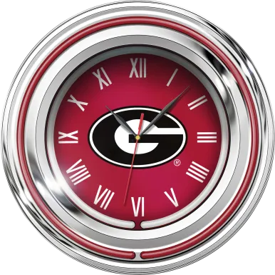 University of Georgia Red Neon Wall Clock