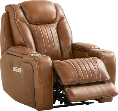 Amplify Brown Leather Triple Power Recliner