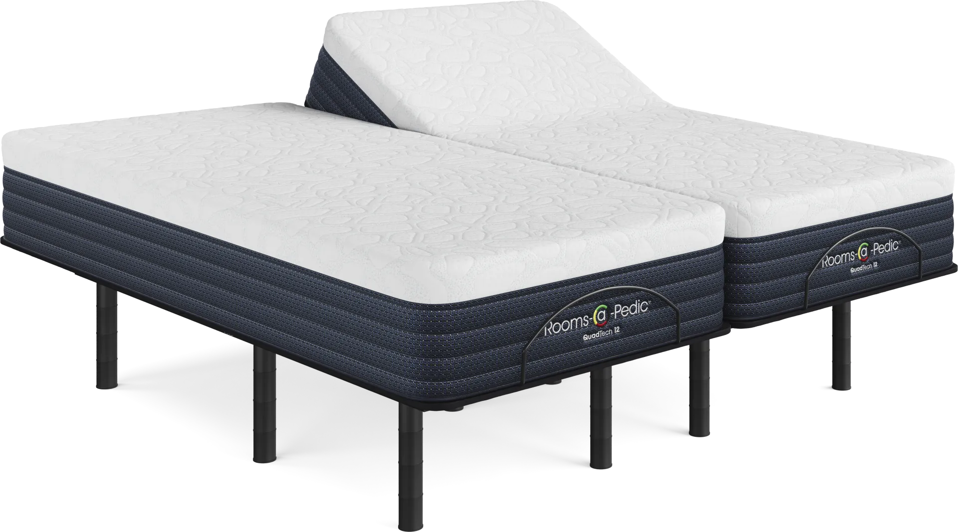 Rooms-a-Pedic QuadTech 12 Split King Mattress with Head Up Only Base - Image 1