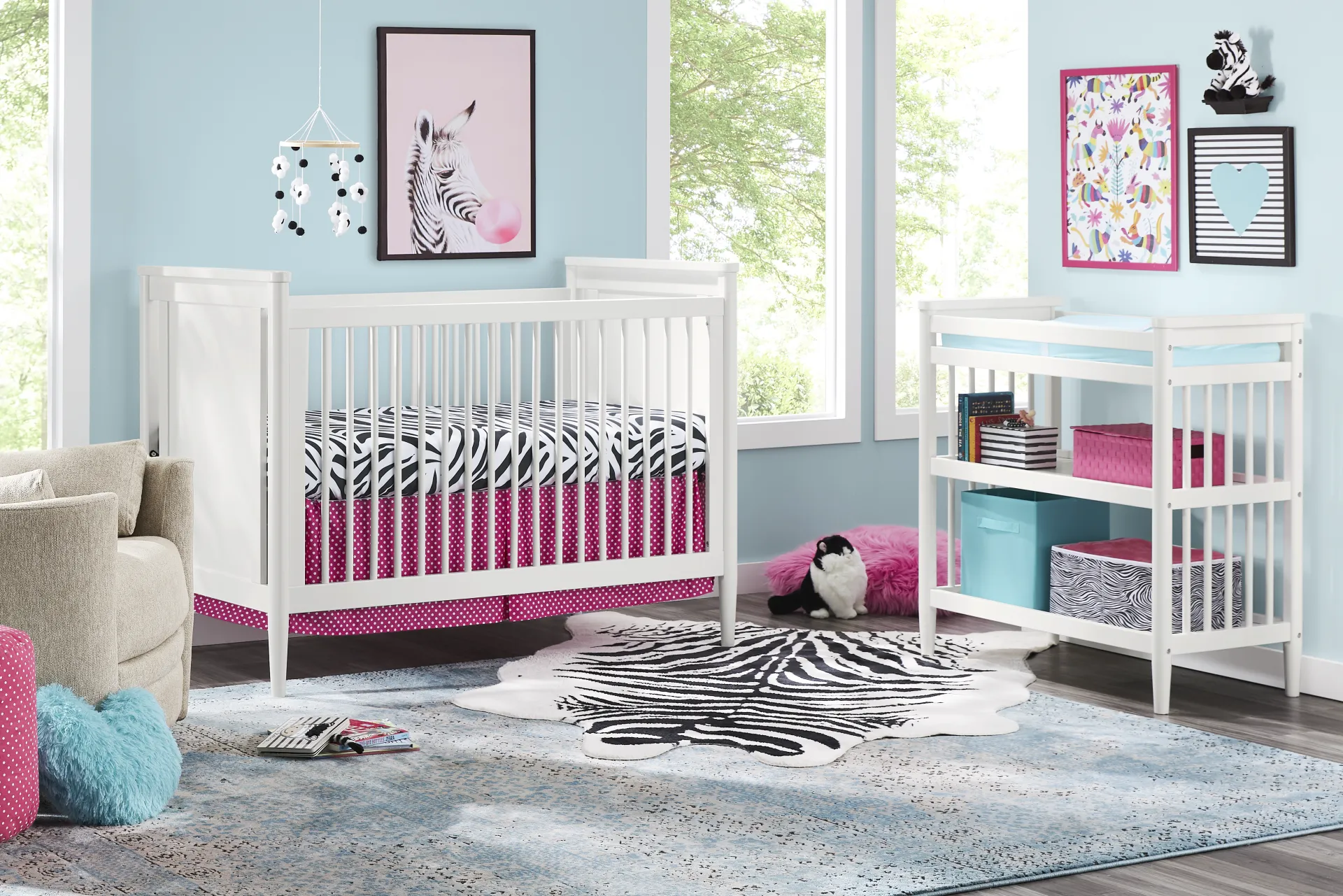 Kids Modern Colors White 3-in-1 Convertible Crib - Image 1