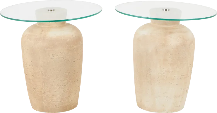 Ehodo Beige Accent Tables, Set of 2
