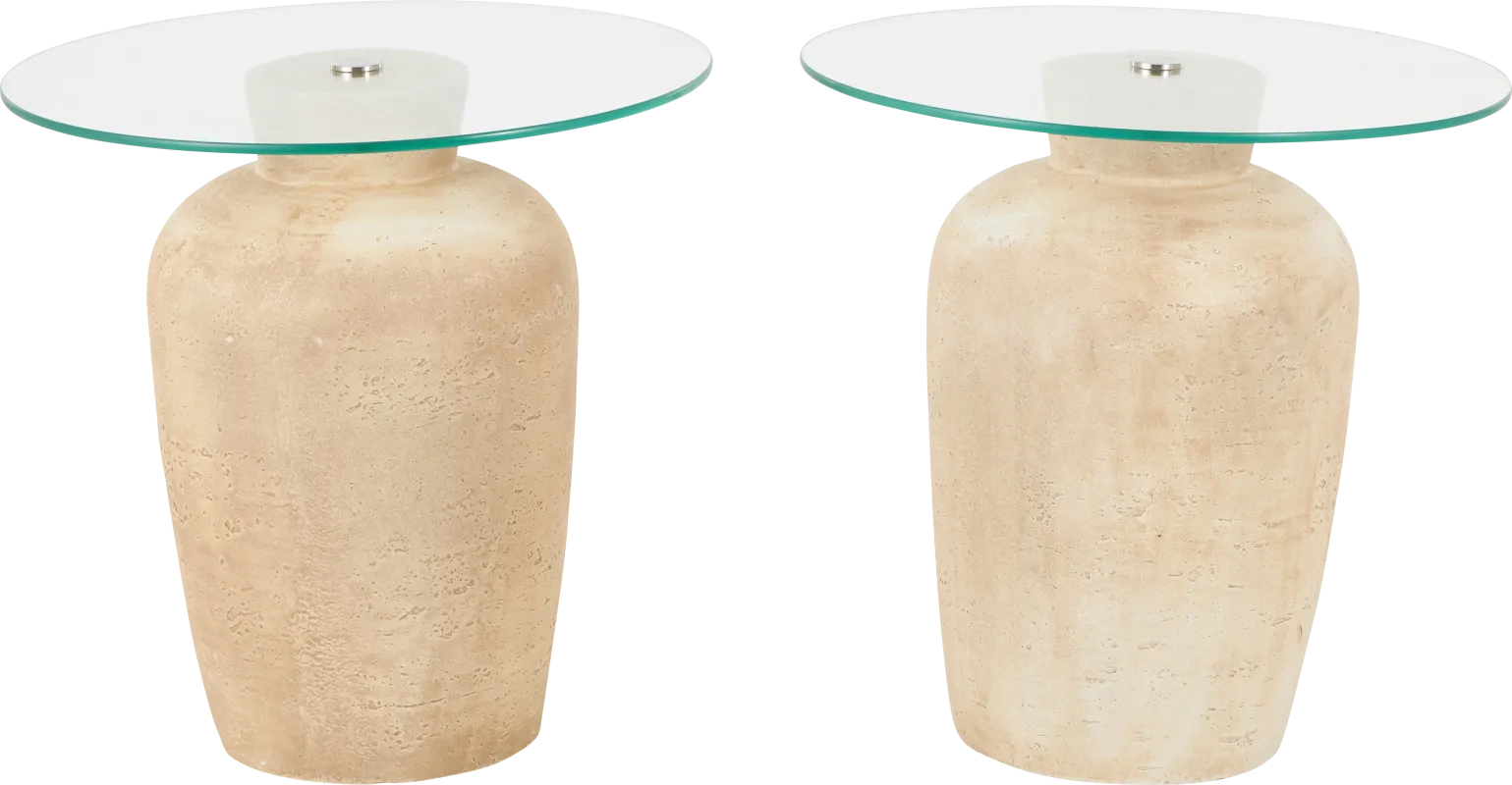 Ehodo Beige Accent Tables, Set of 2