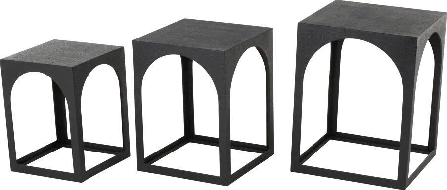 Omru Black Nesting Tables, Set of 3
