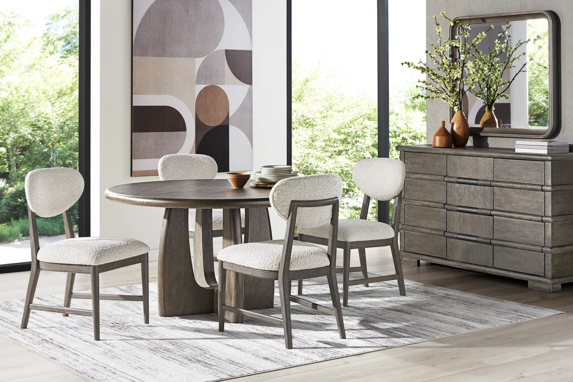 Moreno Brown Round Dining Table - Image 1
