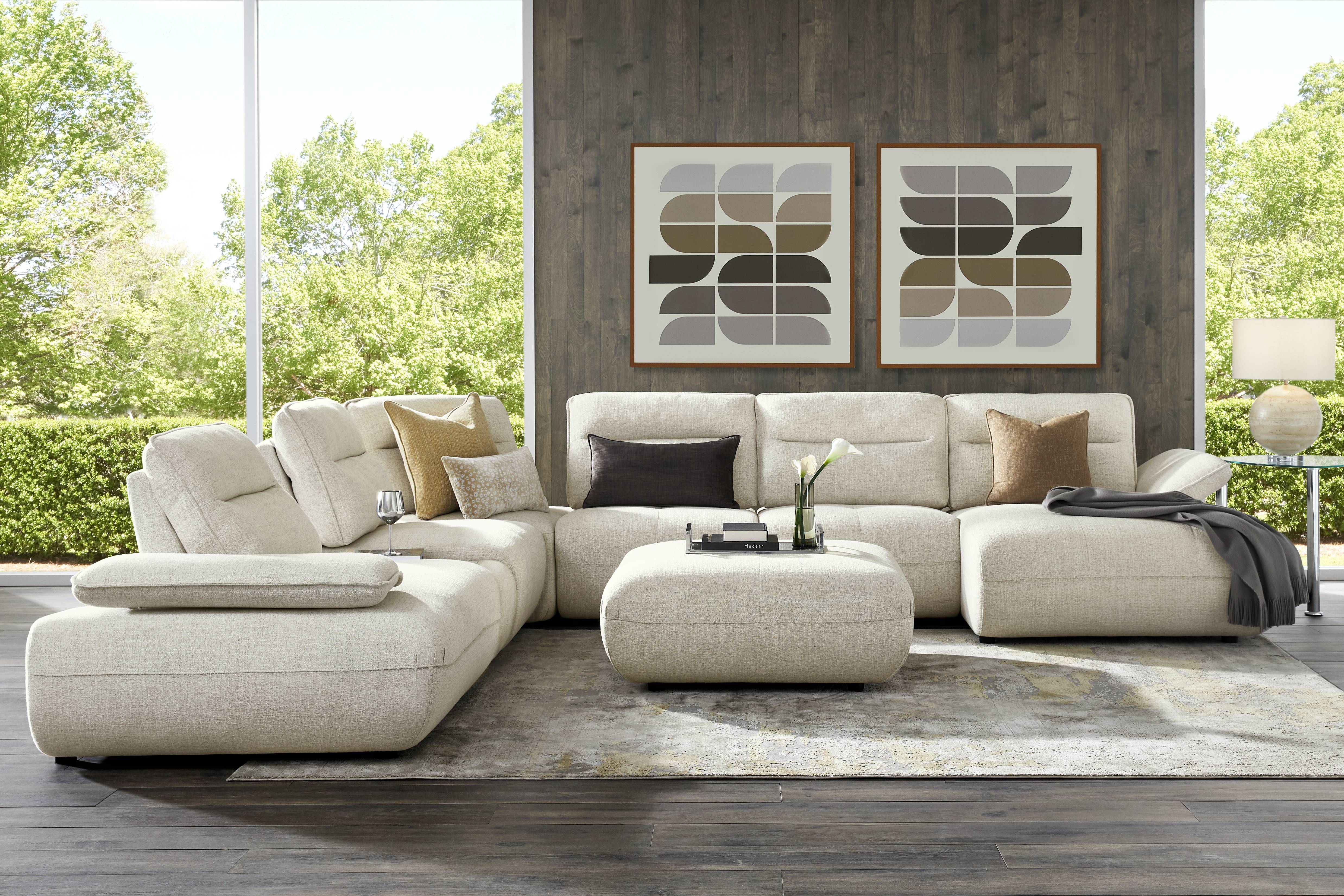 Olympia Linen 7 Pc Sectional with Audio - Thumbnail - Image 2