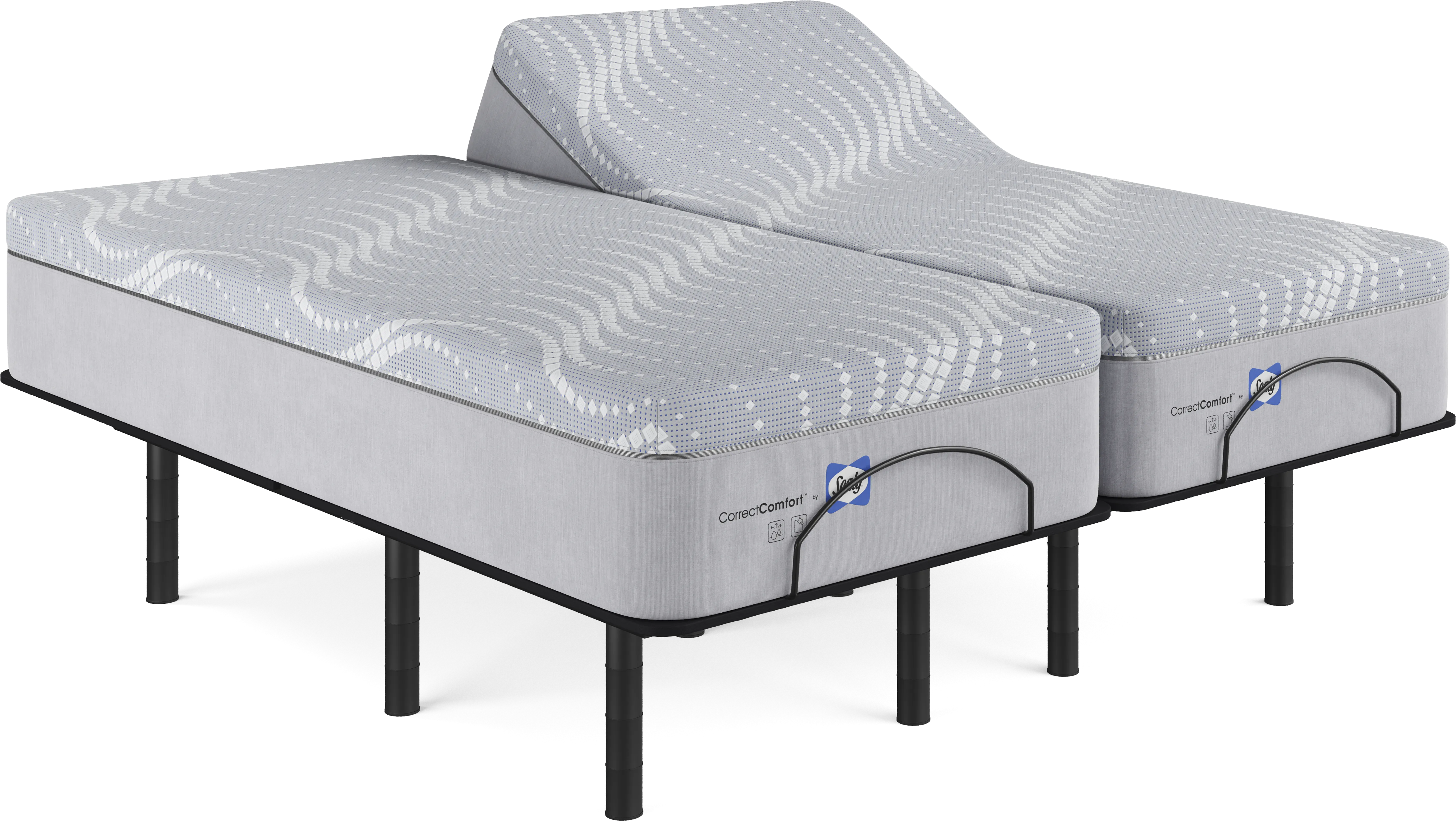 Sealy Correct Comfort Bradford Hill Split King Mattress with Head Up Only Base - Thumbnail - Image 1