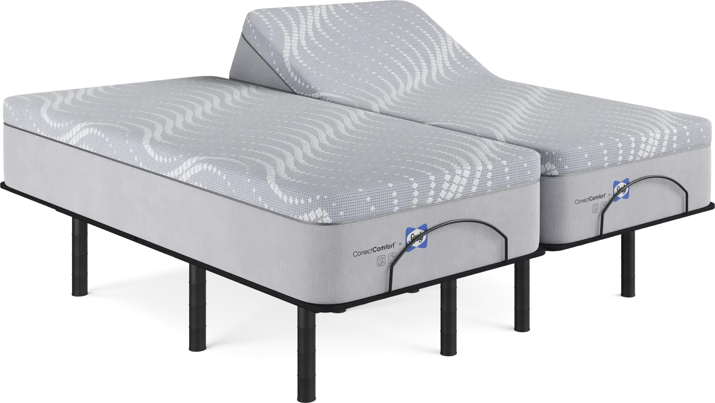 Sealy Correct Comfort Bradford Hill Split King Mattress with Head Up Only Base