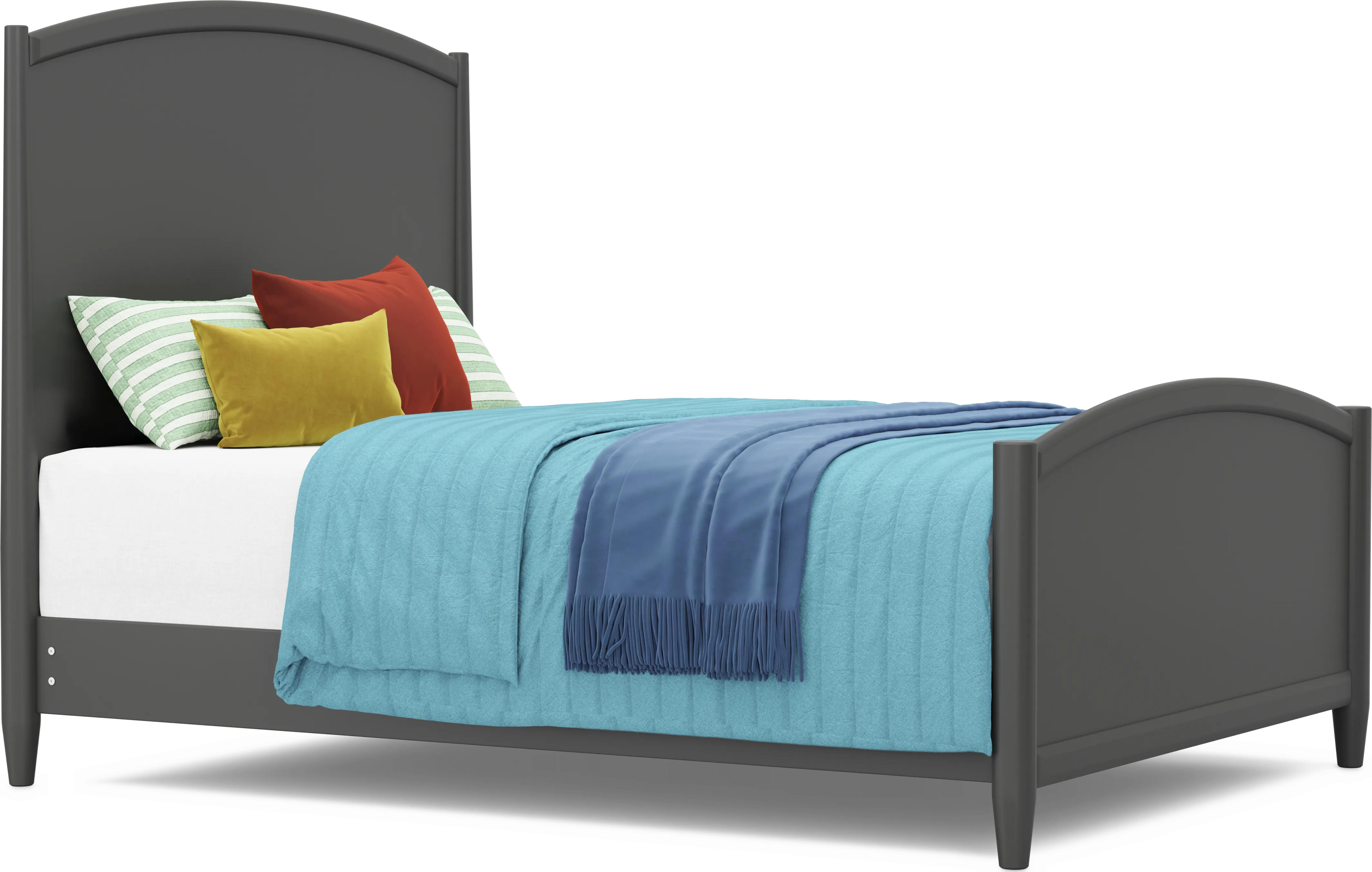 Kids Modern Colors Iron Ore Queen Panel Bed - Thumbnail - Image 1