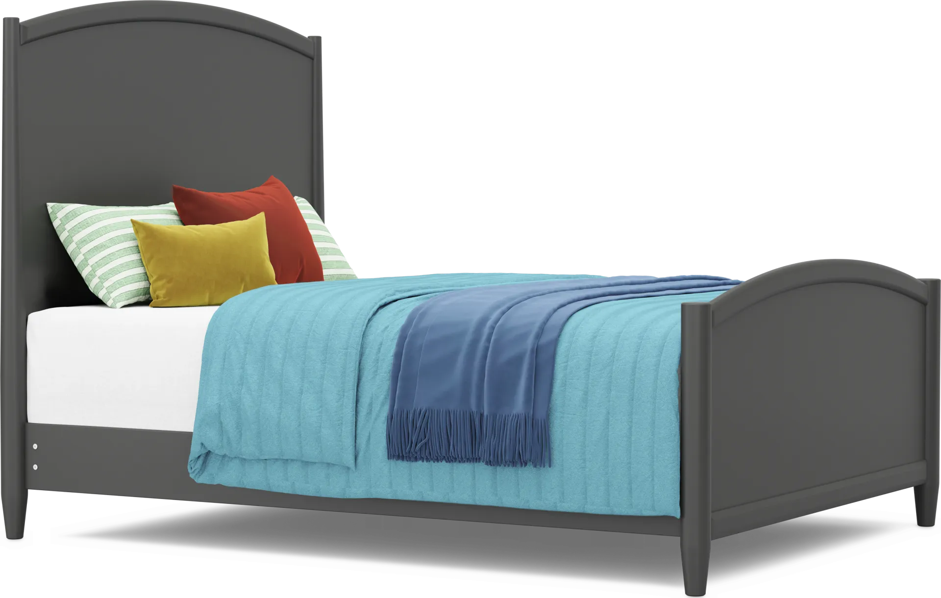 Kids Modern Colors Iron Ore Queen Panel Bed - Image 1