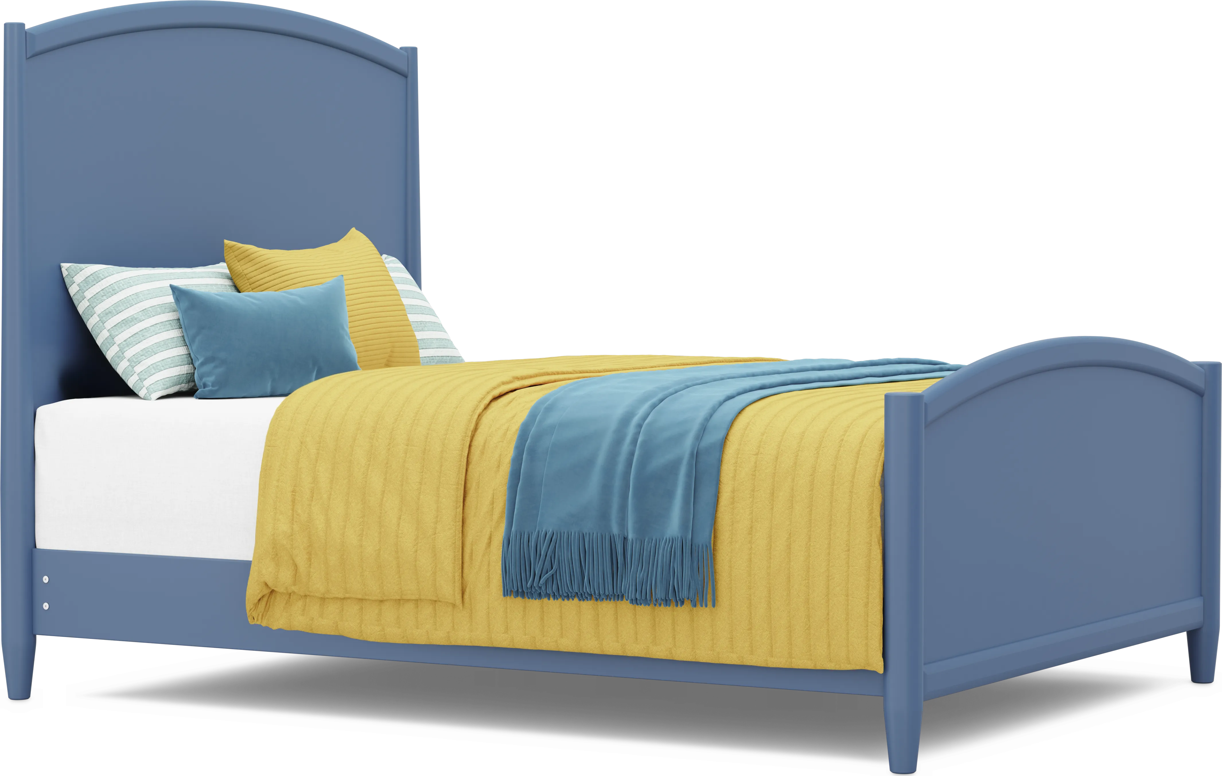 Kids Modern Colors Slate Blue Queen Panel Bed - Thumbnail - Image 1