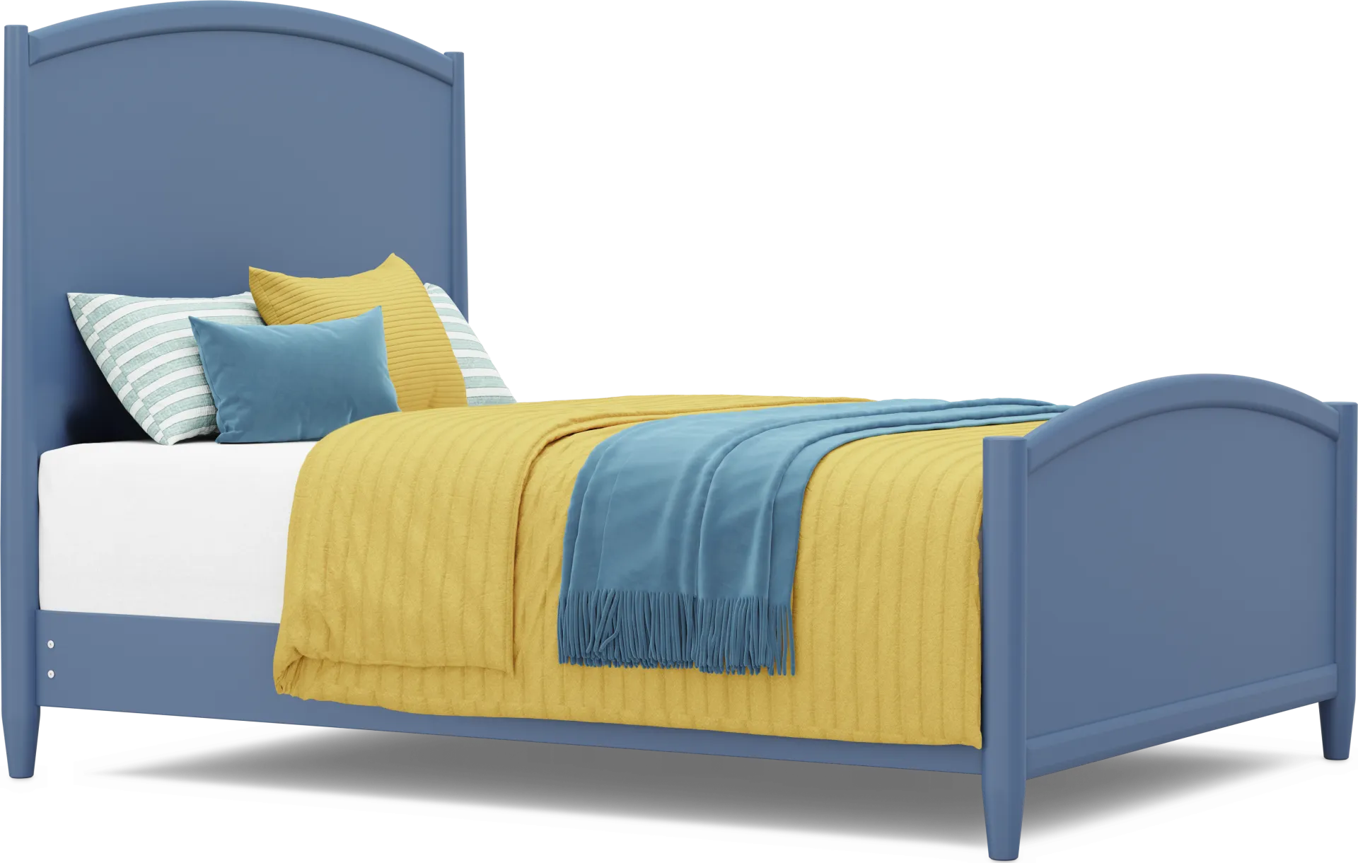 Kids Modern Colors Slate Blue Queen Panel Bed - Image 1