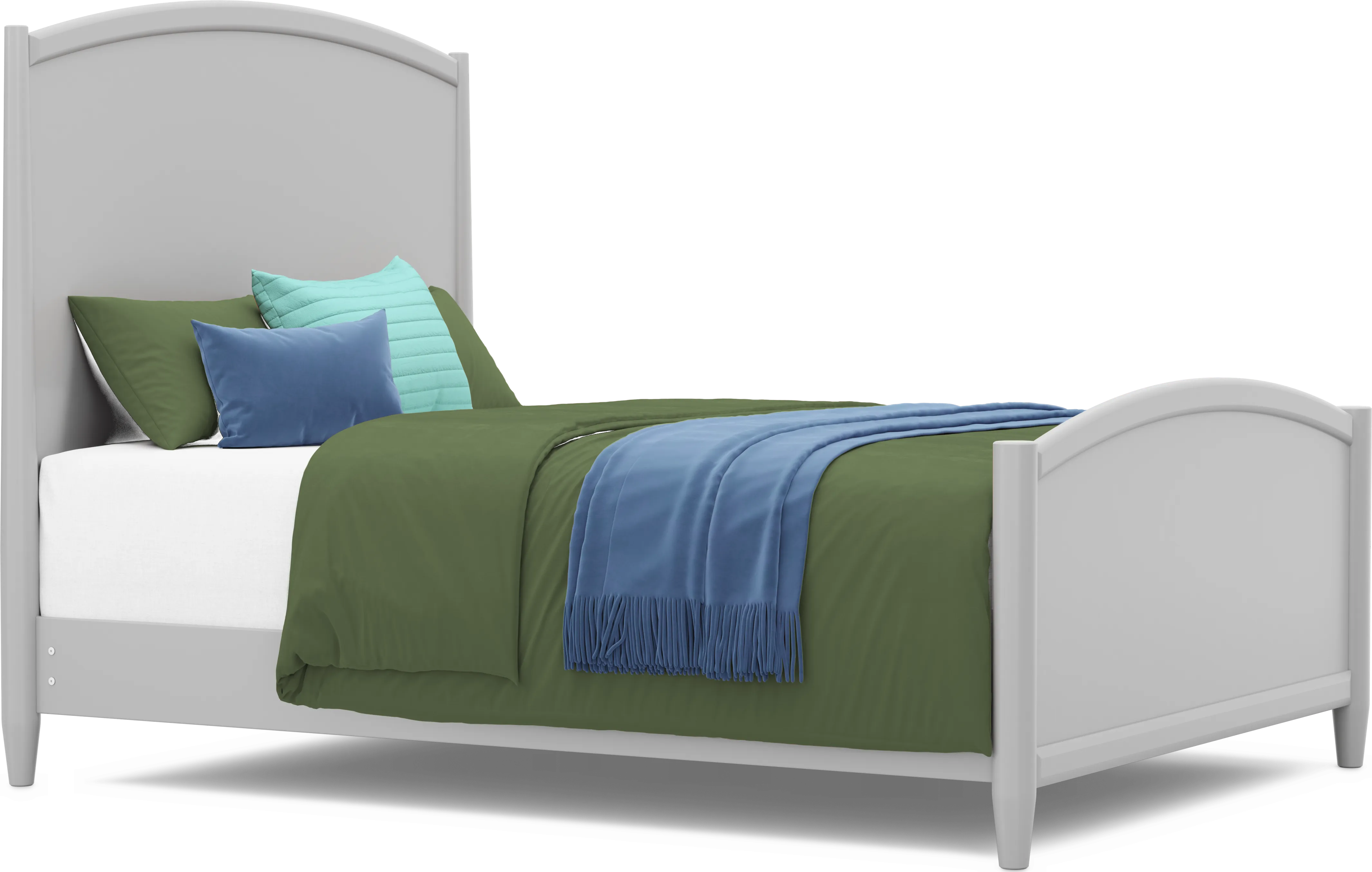 Kids Modern Colors Light Gray Queen Panel Bed - Thumbnail - Image 1
