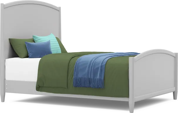Kids Modern Colors Light Gray Queen Panel Bed