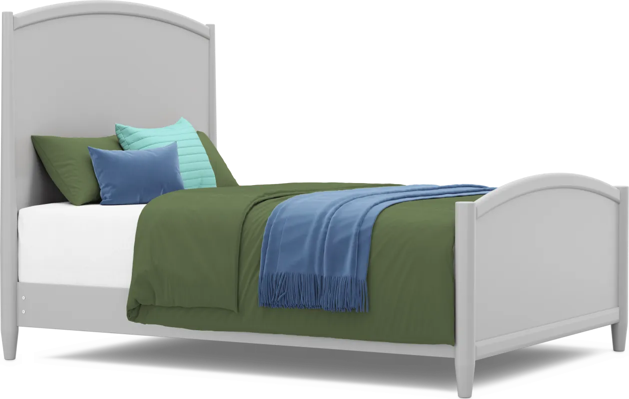 Kids Modern Colors Light Gray Queen Panel Bed
