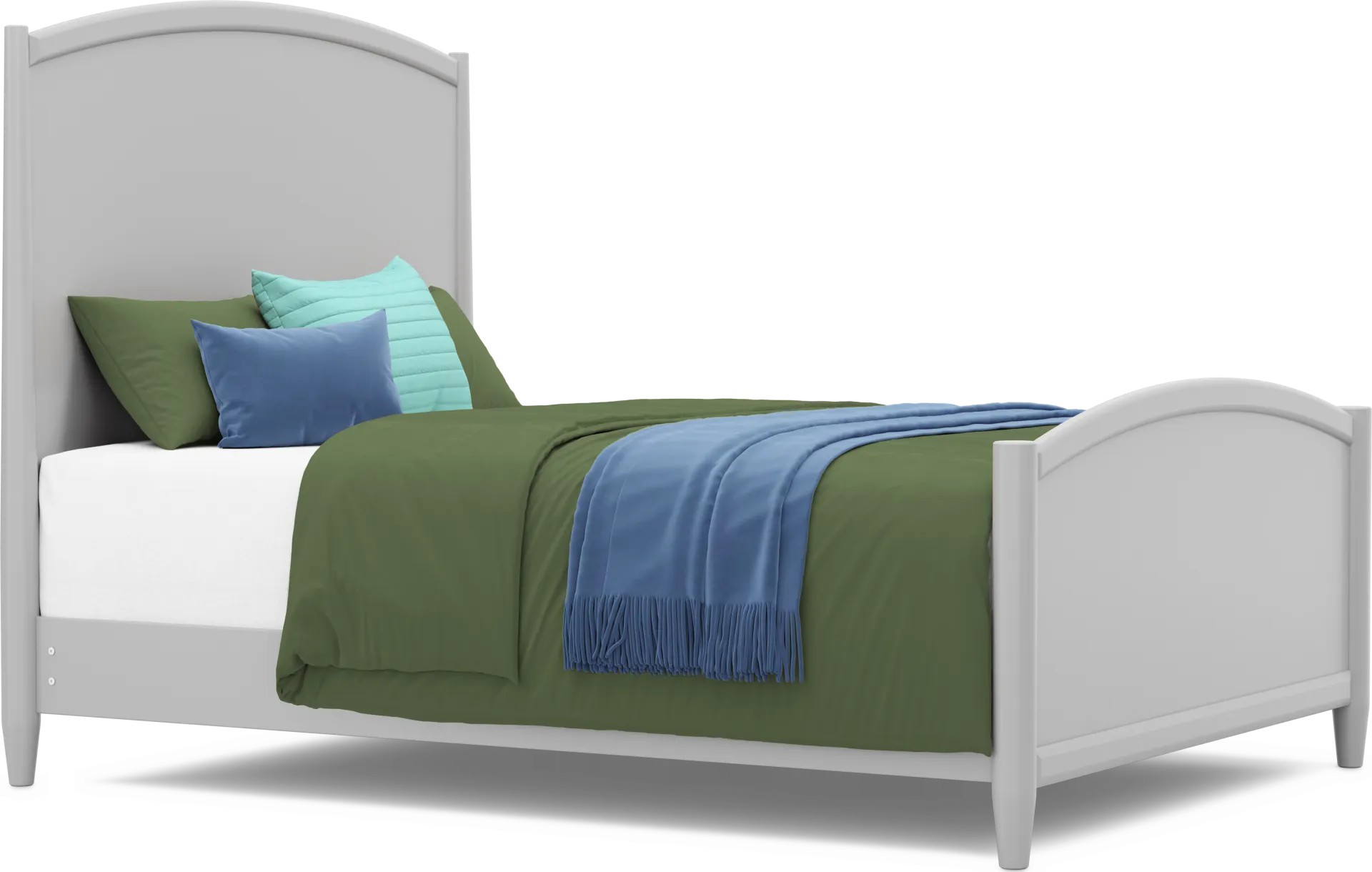 Kids Modern Colors Light Gray Queen Panel Bed - Image 1
