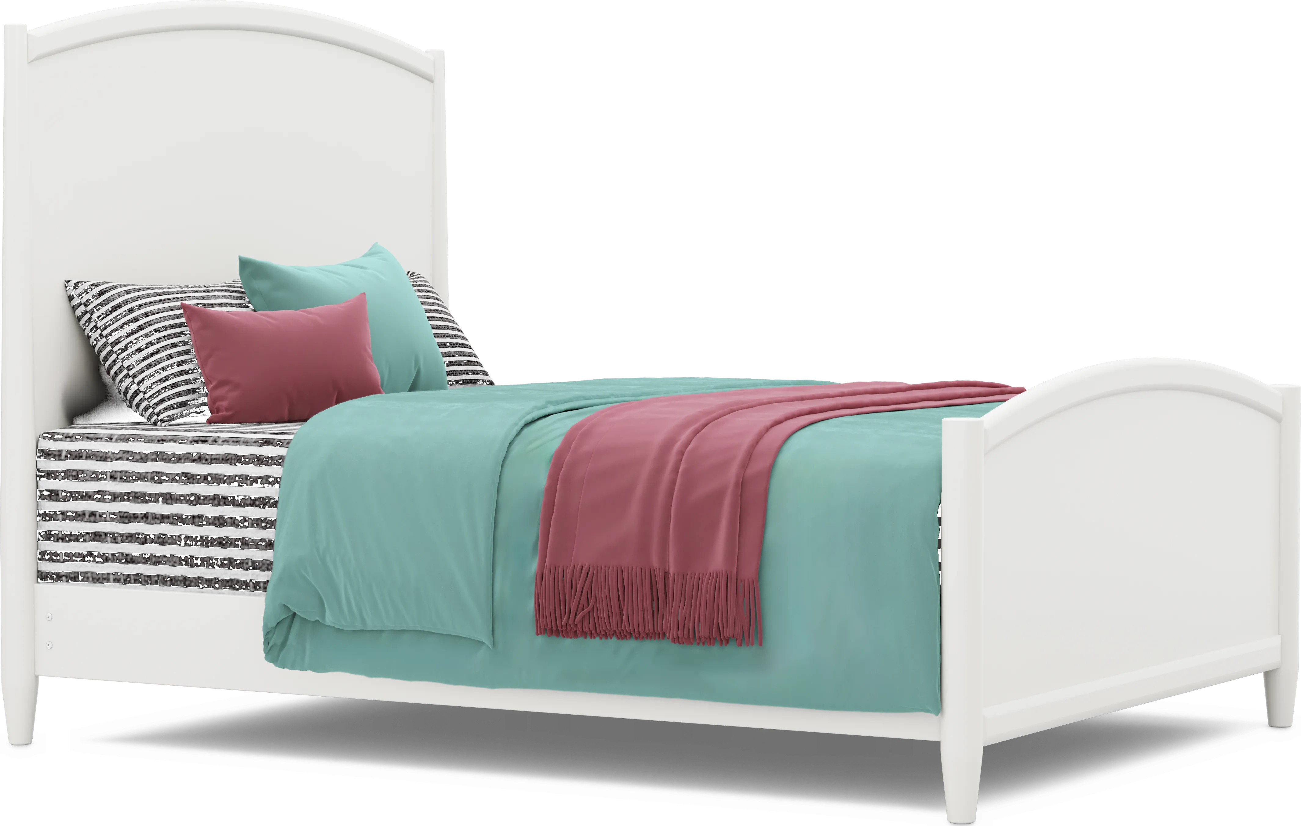 Kids Modern Colors White Queen Panel Bed - Thumbnail - Image 1