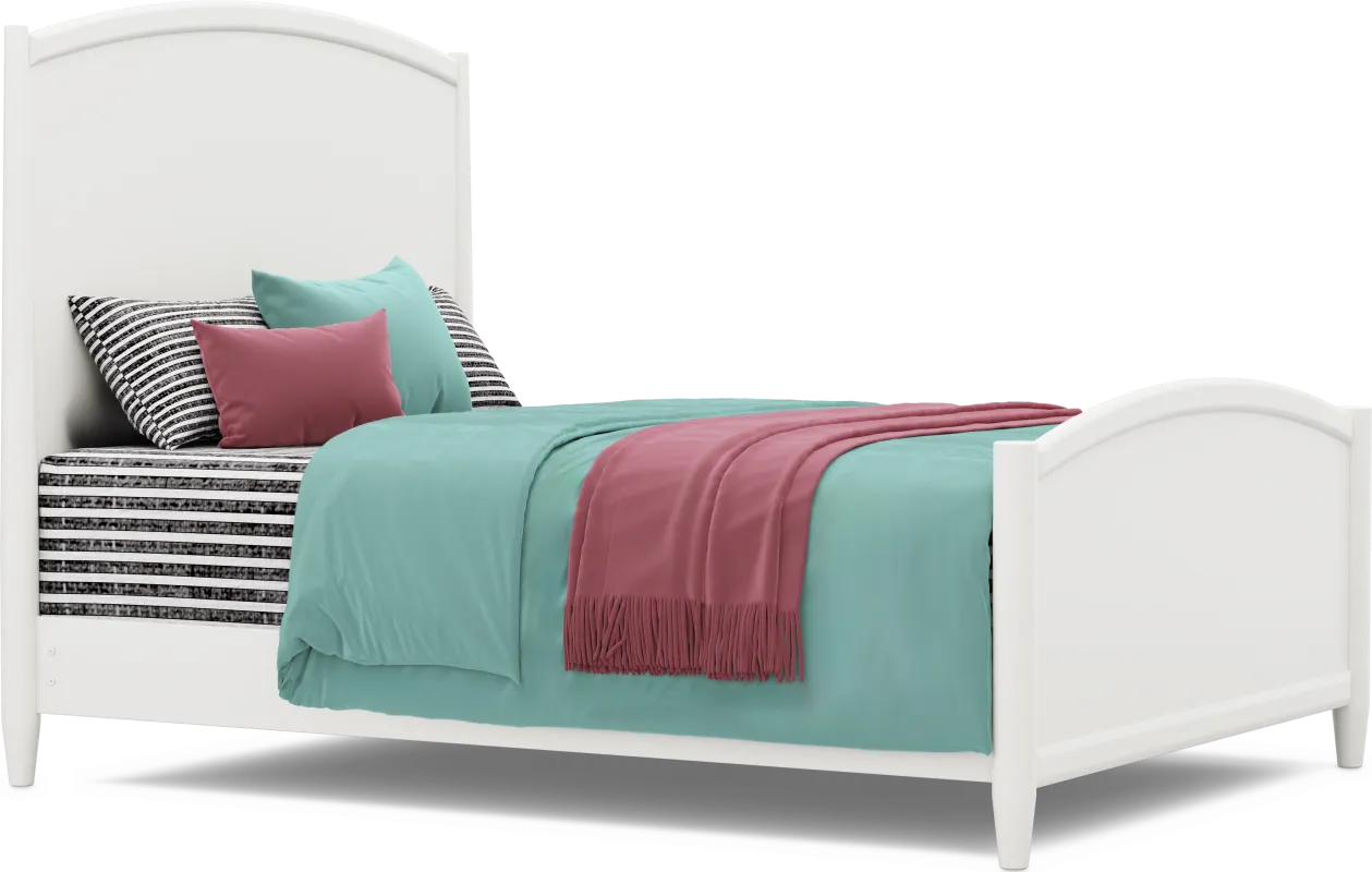 Kids Modern Colors White Queen Panel Bed