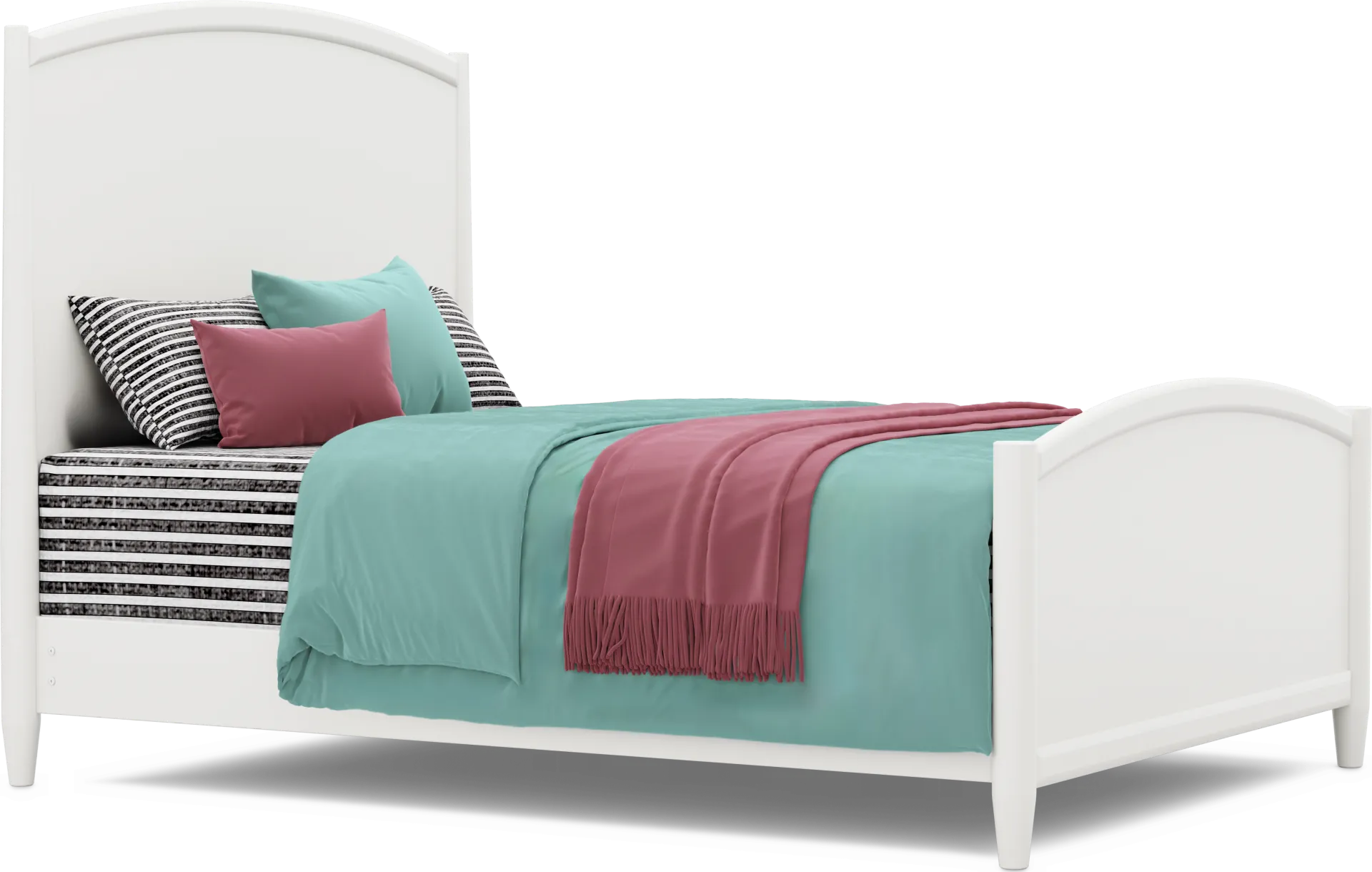 Kids Modern Colors White Queen Panel Bed - Image 1